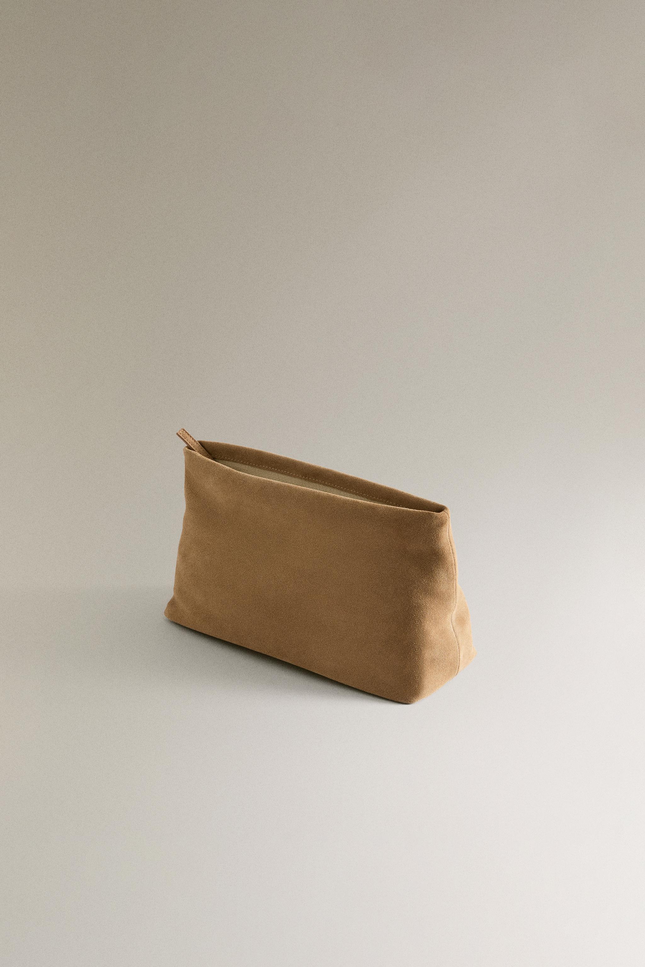 MEDIUM SPLIT SUEDE MAKEUP BAG